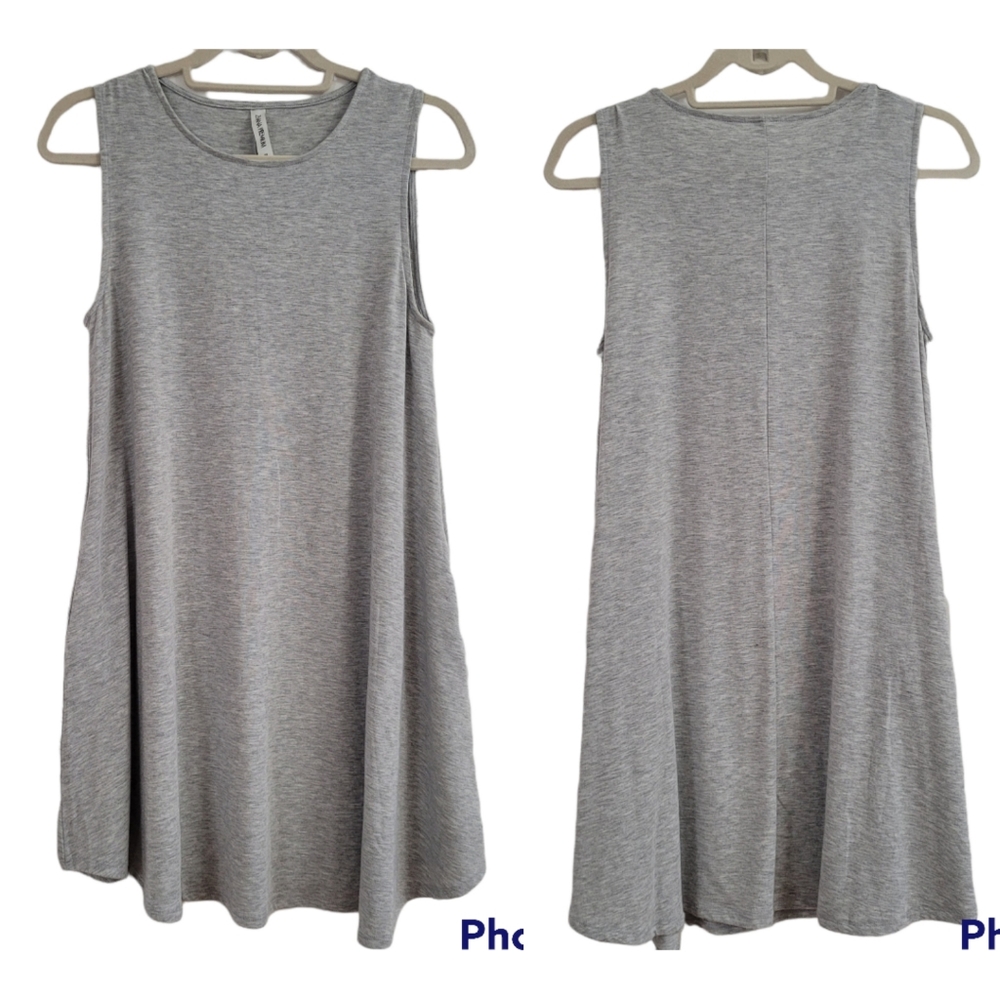 Women Crew Neck Sleeveless Casual Sundress Loose Dress Summer-medium